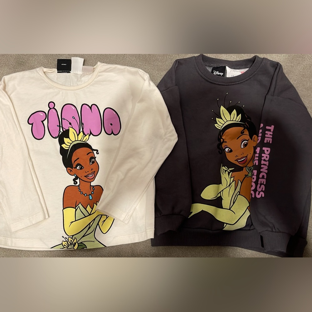 Zara Disney Tiana shirt and sweatshirt